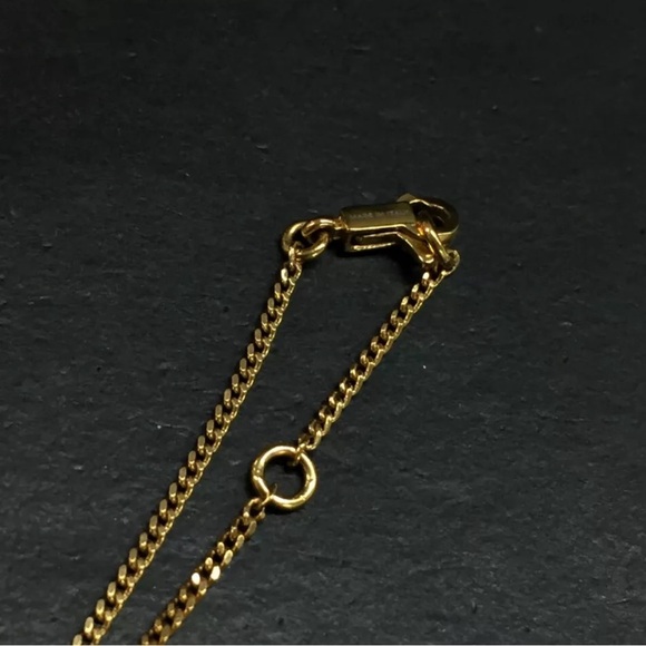 CELINE Alphabet M Gold Tone Pendant Necklace - Picture 5 of 7